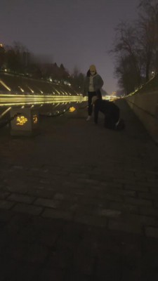 【乐姐s】护城河边散步遛狗【完整版】 bf10061